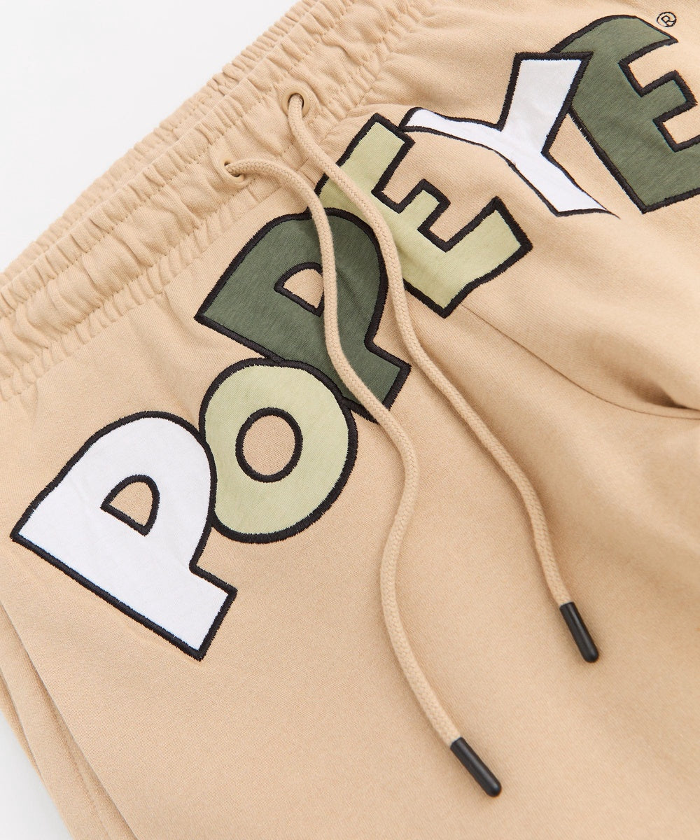 Popeye Applique Short - Tan