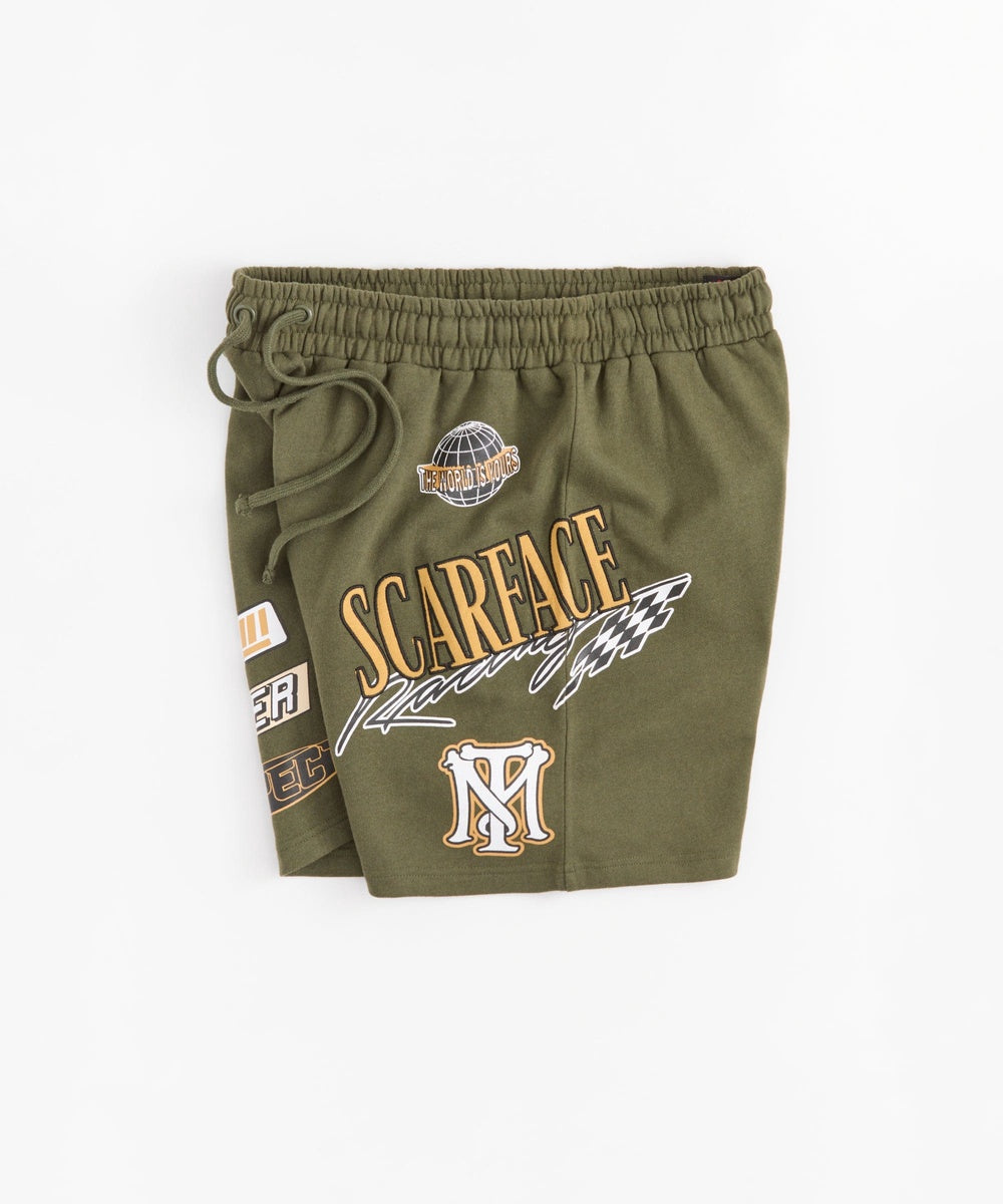 Scarface Racing Short - Olive Green