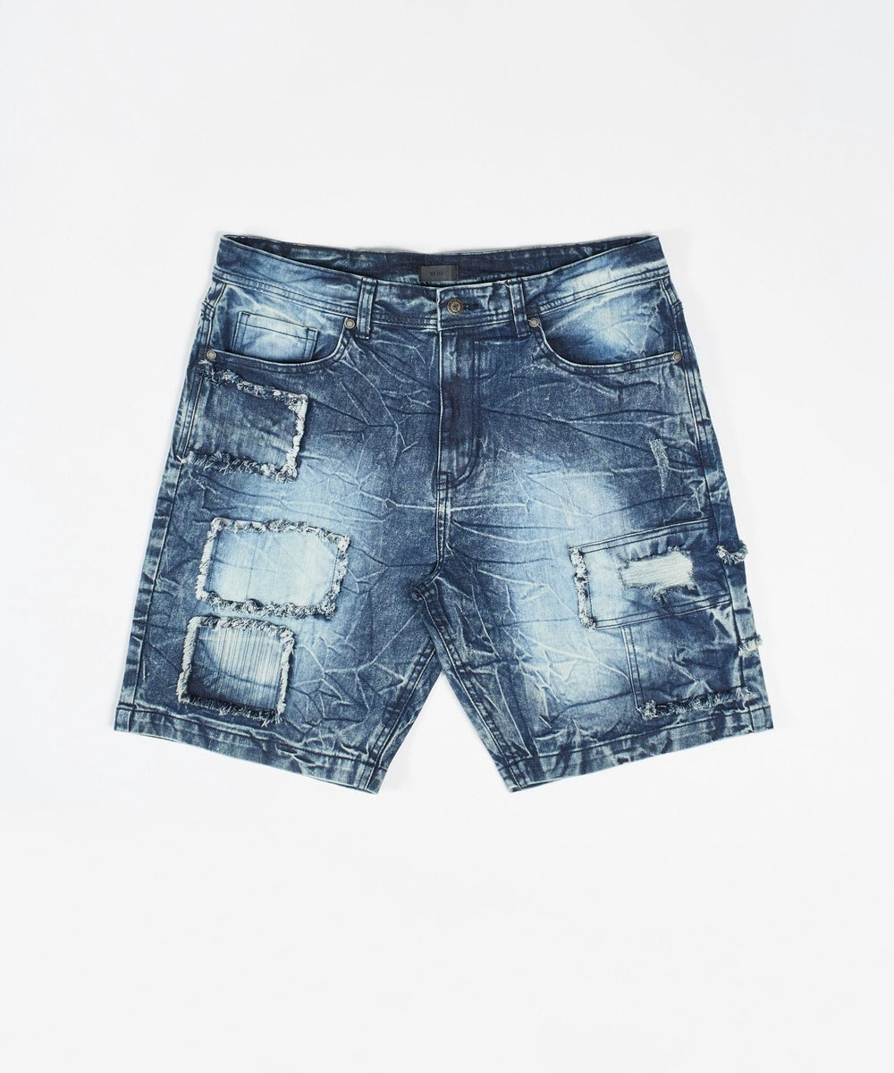 Wooster Destroyed Denim Shorts - Light Blue