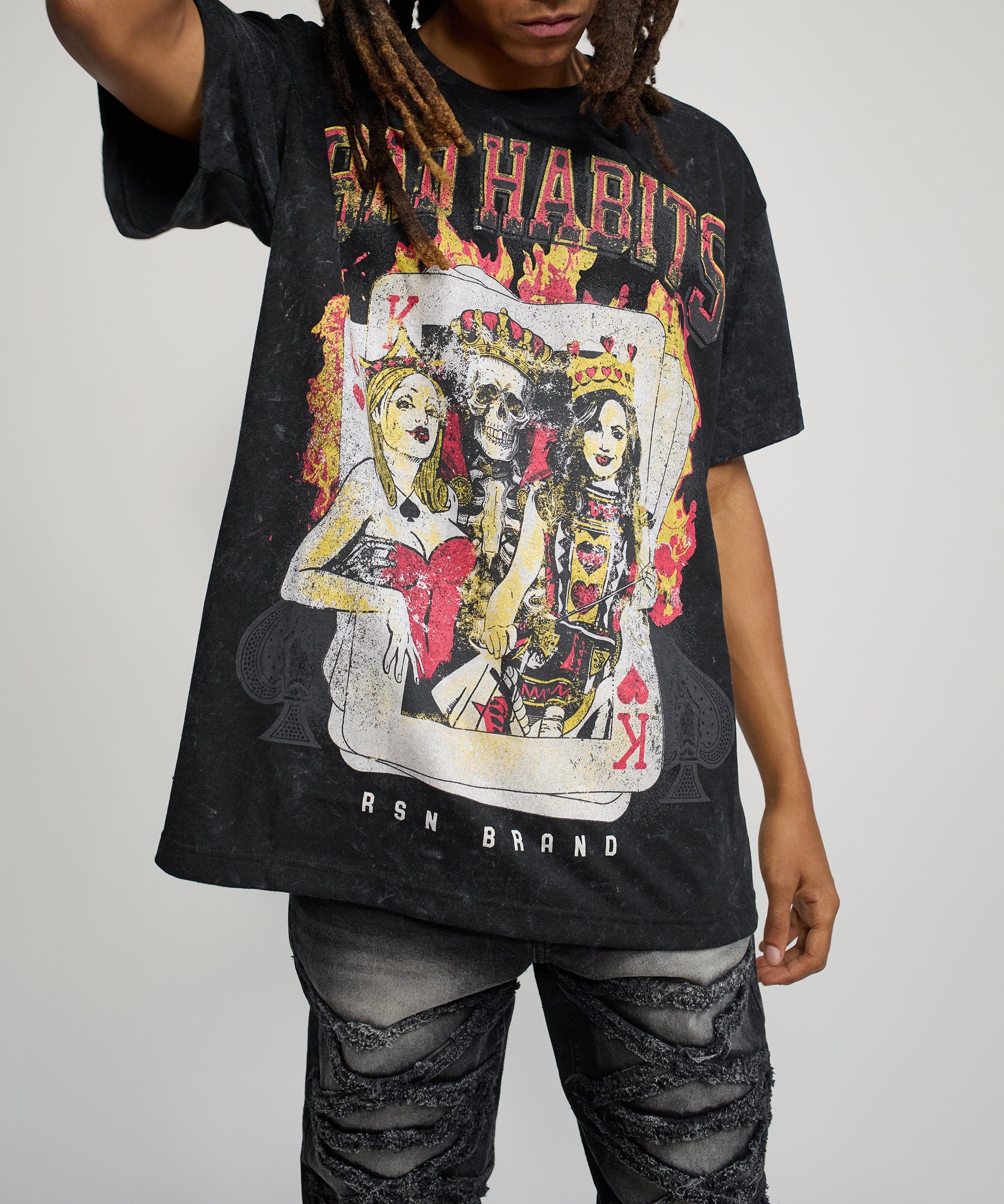 Bad Habits Washed Short Sleeve Tee - Black