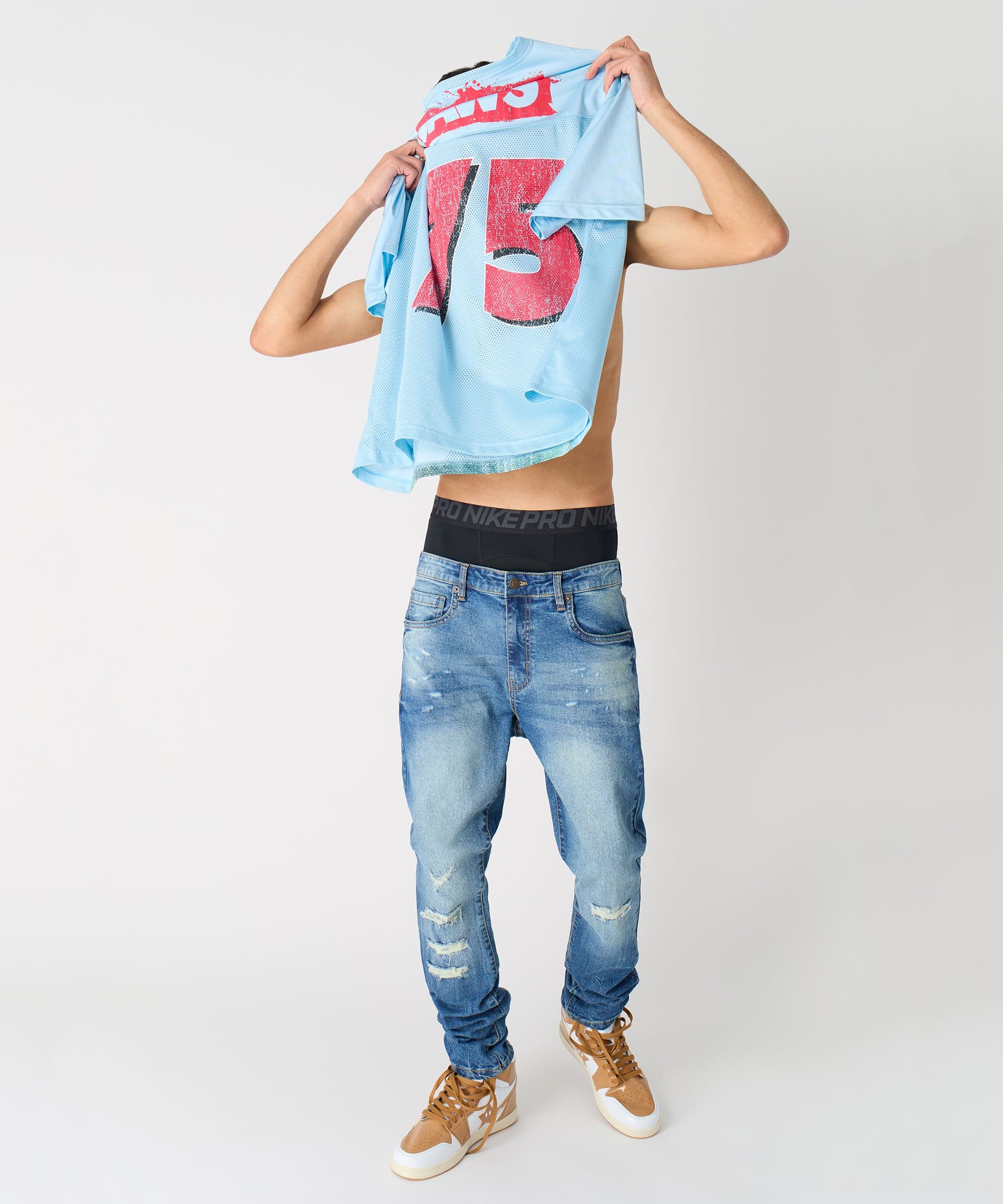 Jaws Football Jersey - Light Blue